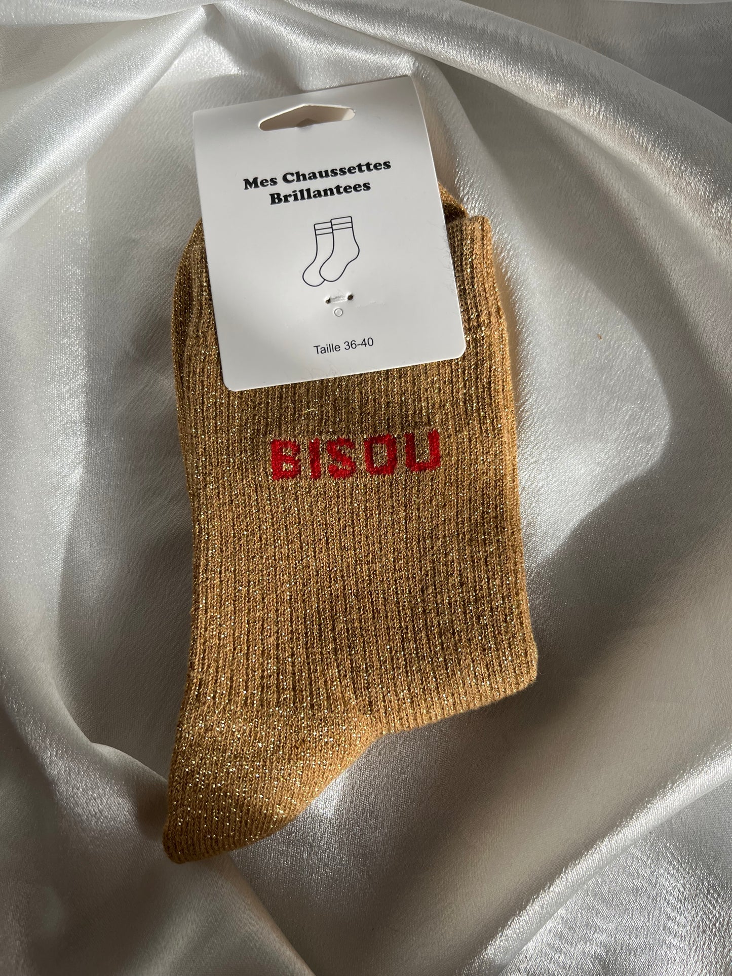 Chaussettes à paillettes Bisou