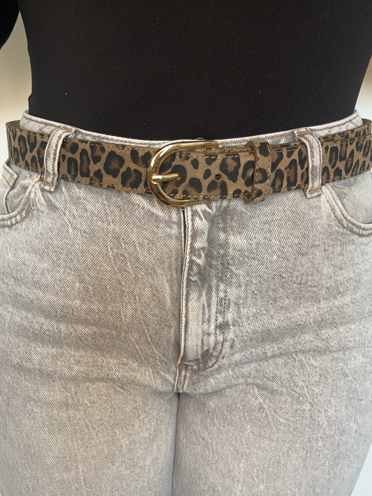 Ceinture léopard 100% cuir