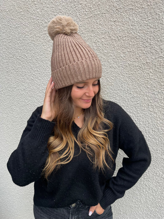 Bonnet Maille Côtelée