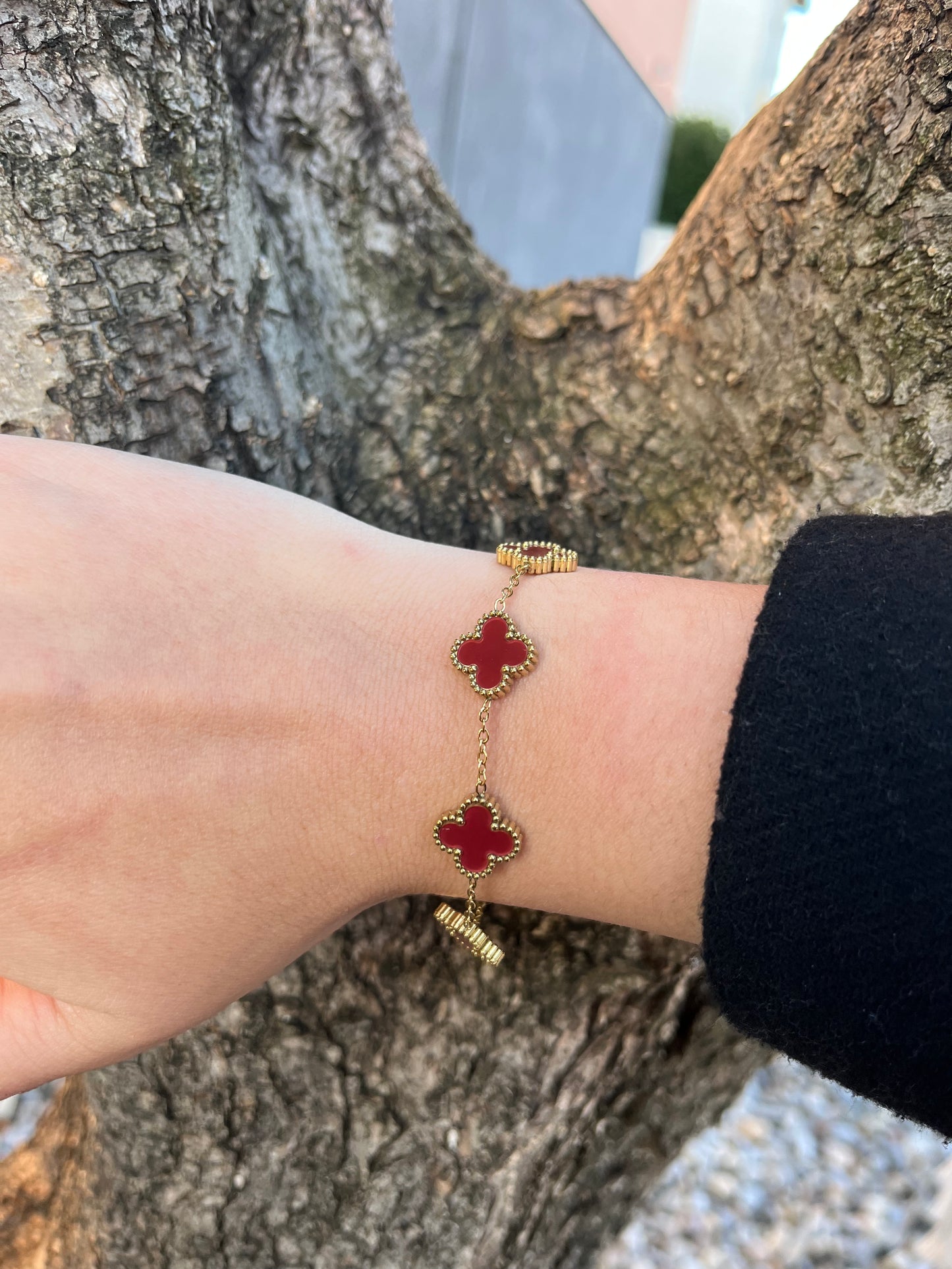 Bracelet TRÈFLES bordeaux