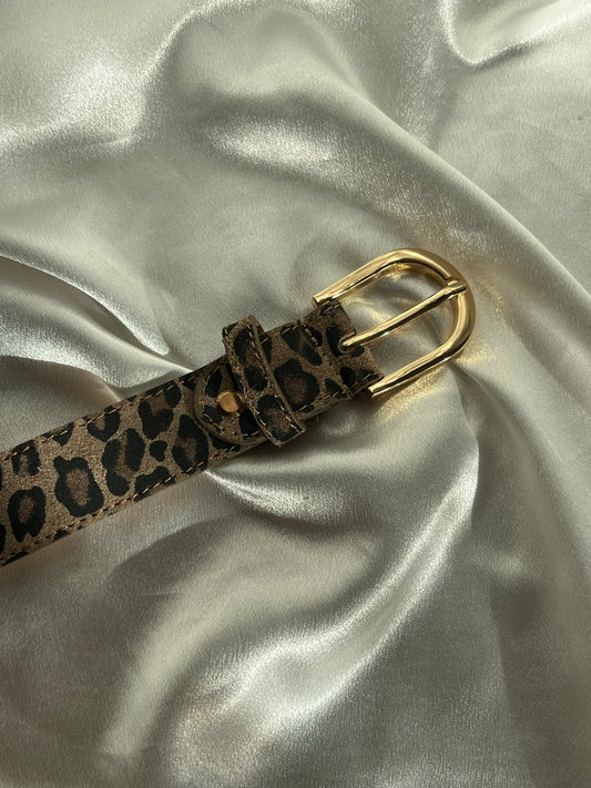 Ceinture cuir Léopard