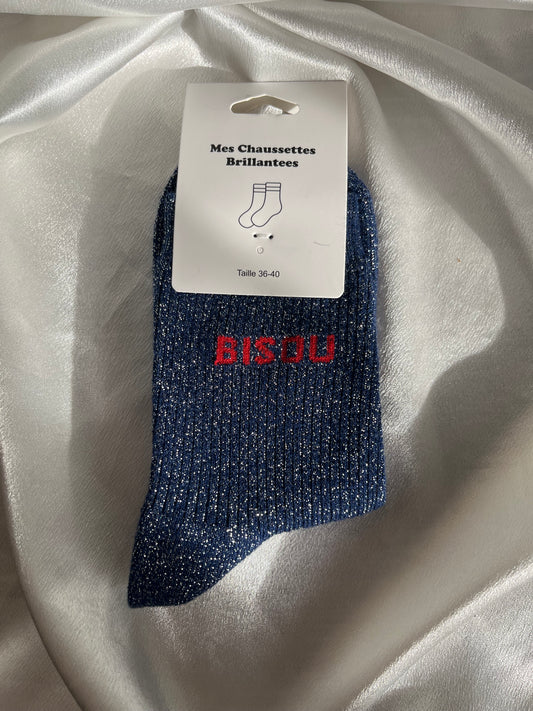 Chaussettes à paillettes Bisou