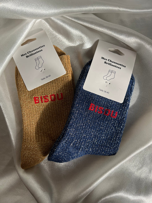 Chaussettes à paillettes Bisou