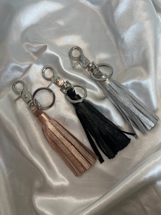 Porte-clés Pompons Cuir