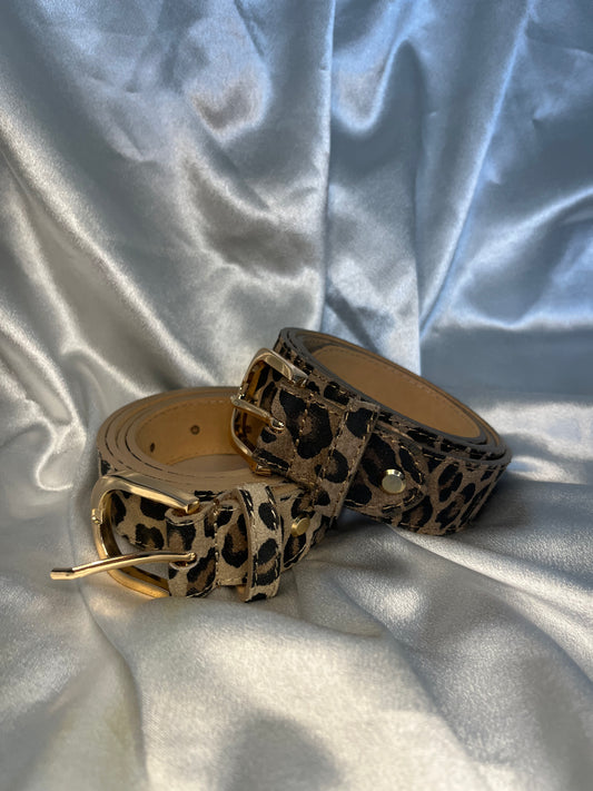 Ceinture léopard 100% cuir