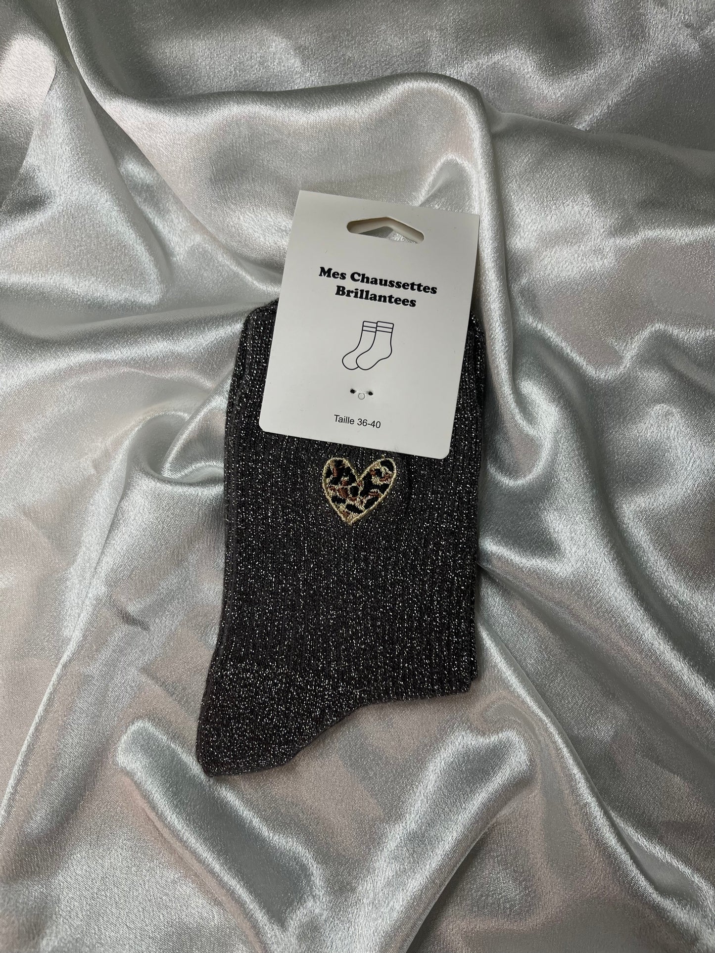 Chaussettes Cœur Léopard