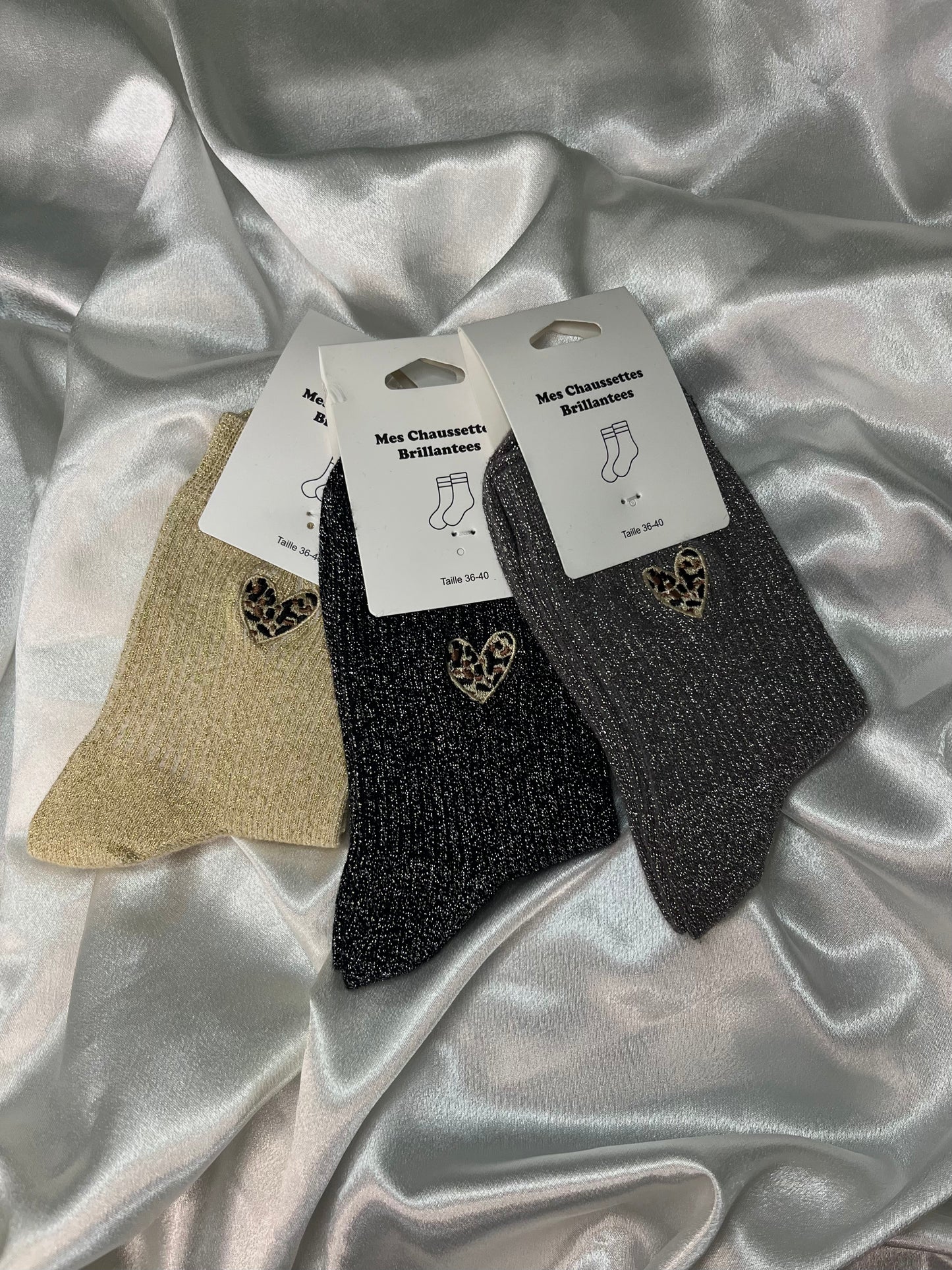 Chaussettes Cœur Léopard