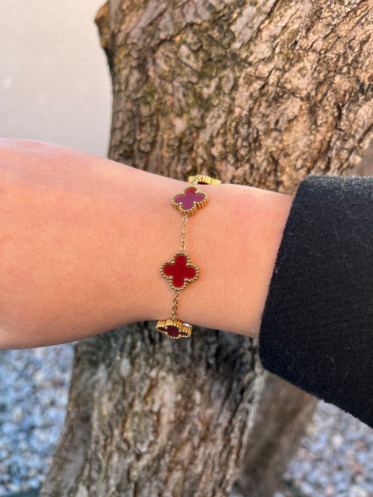 Bracelet TRÈFLES bordeaux